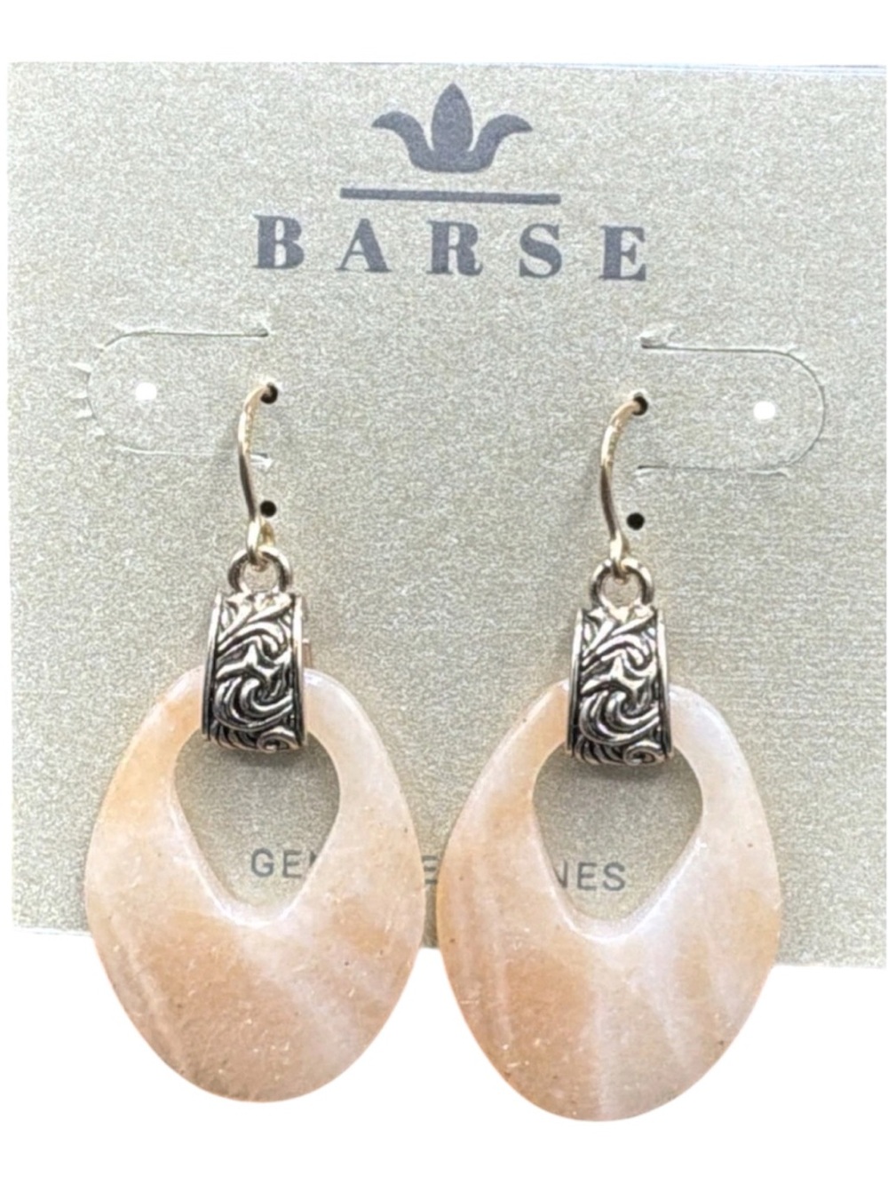 Barse Peach Nectar Earrings- Bronze- Aventurine- NWT